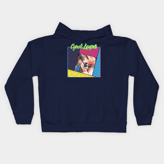 Cyndi Lauper - Retro Cover Kids Hoodie by PiedPiper